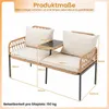 COSTWAY Gartenbank mit Tisch, Polyrattan Bank mit Kissen, Produktbild-Vorschau 3