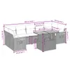 Design 8-tlg. Garten-Sofagarnitur mit Kissen Schwarz Poly Produktbild-Vorschau 3