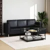 vidaXL L-förmiges Sofa 3-Sitzer Kunstleder Schwarz Produktbild-Vorschau 2
