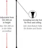 Diagram showing the adjustable height range and features of a pole. Náhled obrázku produktu