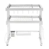 A two-tier dish drying rack made of stainless steel, shown against a white background. Podgląd zdjęcia produktu