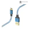 Ladekabel "Reflective", USB-A - USB-C, 1,5 m, Nylon, Blau Produktbild-Vorschau 1