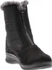 A black winter boot with a zipper and fur trim. Náhľad obrázku produktu