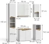 Diagram showing the dimensions of a 5-piece bathroom furniture set. Anteprima dell’immagine prodotto