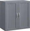 A dark gray cabinet with two doors and silver handles, shown from a slightly angled front view against a white background. Podgląd zdjęcia produktu