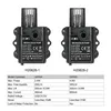 Two identical brushless DC pumps are shown side-by-side, with a comparison table below them. Náhľad obrázku produktu