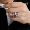 3D Edelstahl Ring Totenkopf Skull Gr. 58 = 18,4 mm Silber Produktbild-Vorschau 3