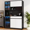 Estantería alta con iluminación LED, mueble aparador con Vista previa de la imagen del producto 5