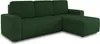A green sectional sofa with a chaise lounge is shown against a white background. Produktbild-Vorschau