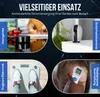 Collage of four images showing different applications of a power supply or battery. Produktbild-Vorschau