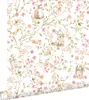 ESTAhome tapeta Toile de Jouy króliki zielony, różowy i Podgląd zdjęcia produktu 1