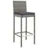 A single gray poly rattan bar stool with a dark gray cushion, shown against a white background. Produktbild-Vorschau