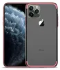 A product shot of an iPhone 11 Pro with a transparent case with a pink border. Produktbild-Vorschau