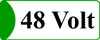 A graphic with the text '48 Volt' on a white background with a green curved shape on the left. Produktbild-Vorschau