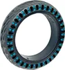 A solid black tire with blue accents, isolated on a white background. Produktbild-Vorschau