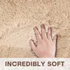 Hochflor Teppich beige, 160 x 230 cm, waschbar, rutschfest, Produktbild-Vorschau 2
