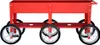 A red garden bed on wheels, shown from the side against a white background. Produktbild-Vorschau