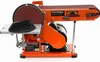 An orange and black belt and disc sander is shown against a white background. Voir les images du produit