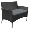 LZQ Balkon Möbel Set Rattan Lounge Set Anthrazit Polyrattan Produktbild-Vorschau 11