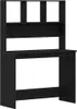 A black wooden desk with shelves on top, shown against a white background. Anteprima dell’immagine prodotto