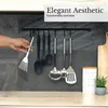 Intirilife Edelstahl Hängeleiste mit 10 Haken in Schwarz - Produktbild-Vorschau 7