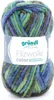 A ball of colorful yarn with a label. Produktbild-Vorschau