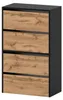 Schuhschrank Wotan aus schwarzer Eiche, 60 cm, Regalständer Produktbild-Vorschau 1