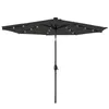 A dark gray patio umbrella with LED lights, shown against a white background. Produktbild-Vorschau