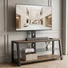 TV-Schrank Braun 116x42x125 cm mit schwarzem Hartglas, Produktbild-Vorschau 1
