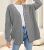 ASKSA Damen Strickjacke Strick Outwear V-Ausschnitt Vorne Produktbild-Vorschau 3