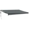 A gray retractable awning mounted on a white background. Produktbild-Vorschau