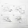 Diagrams showing the installation steps for a toilet flush plate. Anteprima dell’immagine prodotto