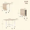 HOMCOM Eettafel, inklapbaar, keukentafel met wielen en Productafbeelding-voorbeeld 3