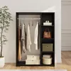 Armoire 'Nesbyen' avec barre de penderie noir Voir les images du produit 2