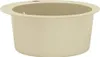A single, round, beige sink basin is shown against a white background. Náhled obrázku produktu