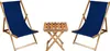 2 x Liegestuhl + Beistelltisch Strandliege Holz Sonnenliege Produktbild-Vorschau 1