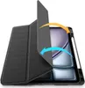A tablet case is shown open, with arrows indicating how the cover can be folded. Produktbild-Vorschau
