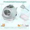 Geschlossene Katzentoilette mit Schale und Schaufel, Blau Produktbild-Vorschau 2