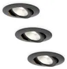 hoftronic LED Einbaustrahler 3x 5W 450lm 2700K Schwarz IP65 Produktbild-Vorschau 1