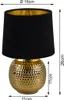 LED Tischleuchte Landhaus Schwarz/Gold Keramikfuß Produktbild-Vorschau 5