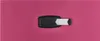 A close-up shot of a luggage tag attached to a pink suitcase. Produktbild-Vorschau