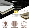 Comparison of material layers between 'TYEERS' brand and 'Other Brand', with feature icons below. Podgląd zdjęcia produktu