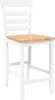 A white and wood bar stool is shown against a white background. Náhled obrázku produktu