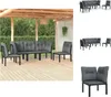 vidaXL 5-tlg. Garten-Lounge-Set Schwarz und Grau Poly Produktbild-Vorschau 1