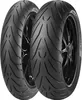 Two motorcycle tires are displayed side-by-side against a white background. Náhled obrázku produktu