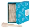 Sztućce jednorazowe GRÄWE - widelce drewniane 100 sztuk, Podgląd zdjęcia produktu 1