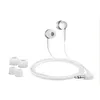 A pair of white earbuds with a coiled cable and a 3.5mm jack, along with three spare ear tips, are displayed against a white background. Náhľad obrázku produktu