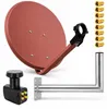 PremiumX SAT Anlage 80cm Satellitenantenne Quad LNB Produktbild-Vorschau 1