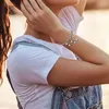 Damen Armband Silber Mehrreihig mit Herz Anhänger, J0766 Produktbild-Vorschau 5