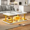 Table basse Merax avec éclairage LED, table de salon en MDF Voir les images du produit 9
